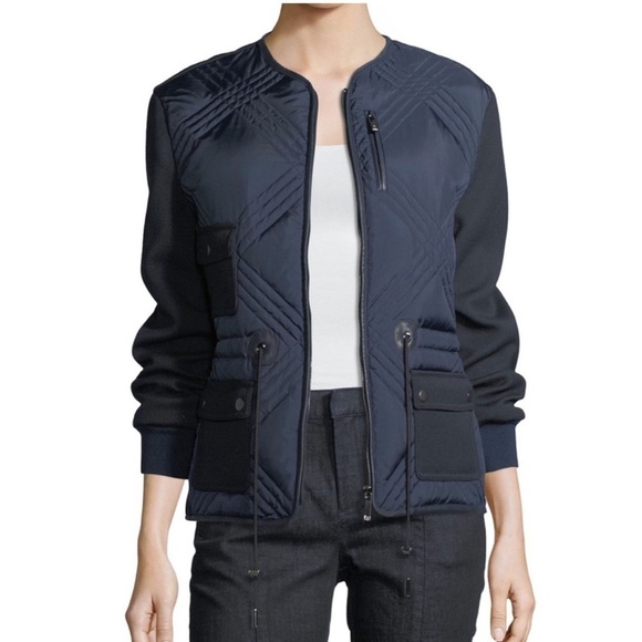 Tory Burch Jackets & Blazers - Tory Burch Hilary navy elbow patch quilted jacket